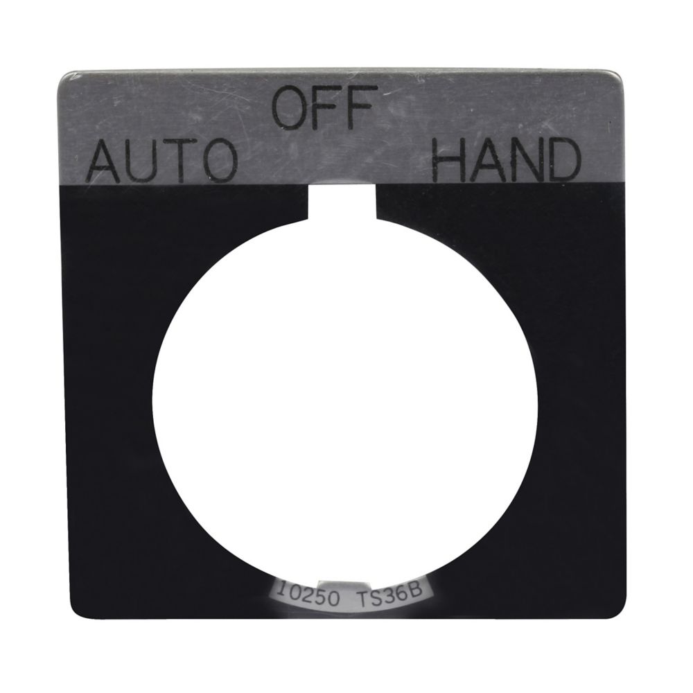 EATON 10250T LGND PLATES “HAND OFF AUTO” STD BLACK
