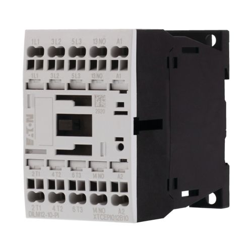 EATON CONTACTOR, 3 POLE, 380 V 400 V 4 KW, 1 N/O, 24 V DC, DC OPERATION, PUSH IN TERMINALS