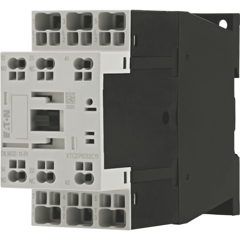 EATON CONTACTOR, 3 POLE, 380 V 400 V 15 KW, 1 N/O, 1 NC, RDC 24: 24 - 27 V DC, DC OPERATION, PUSH IN TERMINALS