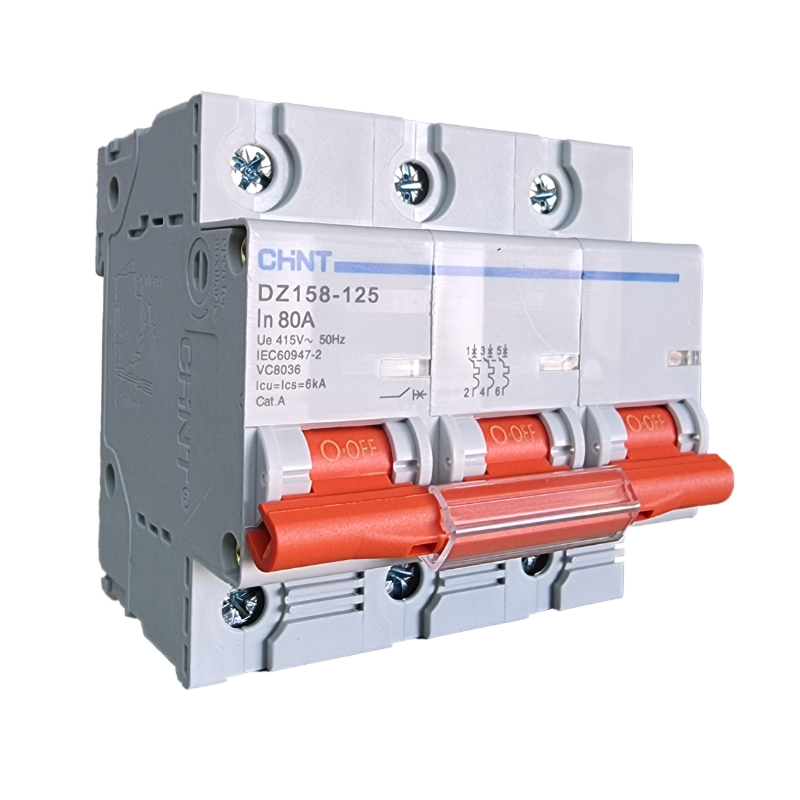 Chint 6kA 3P 100A Circuit Breaker C-Curve AC/DC DZ158-3P-C100-06