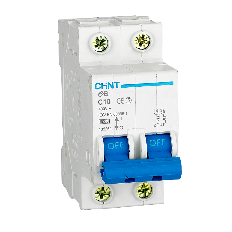 Chint 3kA 2P 3A Circuit Breaker C-Curve EBC-2P-03A-3KA