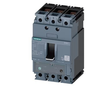 SIEMENS circuit breaker 3VA2 IEC Frame 160 breaking capacity class L Icu=150 kA @ 415 V 3-pole, line protection ETU320, LI, In=25 A overload protection Ir=10 A...25 A short-circuit protection Ii=1.5...12 x In nut keeper kit