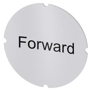 SIEMENS Inscription plate for illuminated pushbutton, round, milky with black font, with inscription: Forward
