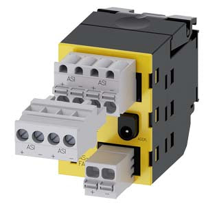SIEMENS AS-Interface module, 2 safe inputs, 1 output, black, 4-pole connector with screw terminal, 2-pole and 4-pole connector with spring-type terminal, for front plate mounting