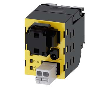 SIEMENS AS-Interface module, 2 safe inputs, 1 output, black, insulation displacement system and 2-pole connector with spring-type terminal, for front plate mounting