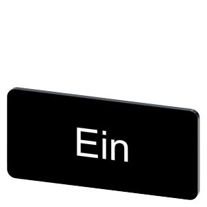 SIEMENS Labeling plate for snapping on or gluing, on label holder, label size 12.5x27 mm, black label, white font, with inscription: Ein