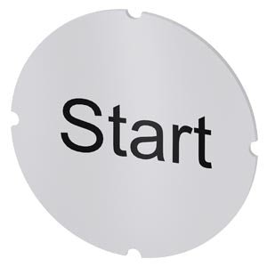 SIEMENS Inscription plate for illuminated pushbutton, round, milky with black font, with inscription: start