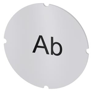 SIEMENS Inscription plate for illuminated pushbutton, round, milky with black font, with inscription: Ab