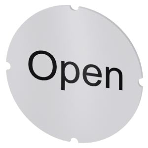 SIEMENS Inscription plate for illuminated pushbutton, round, milky with black font, with inscription: Open