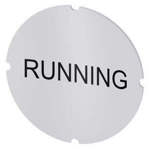 SIEMENS Inscription plate for illuminated pushbutton, round, milky with black font, with inscription: Running