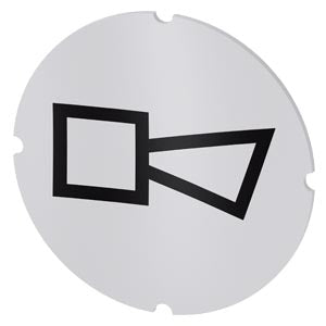 SIEMENS Inscription plate for illuminated pushbutton, round, milky with black font, with graphic symbol: horn
