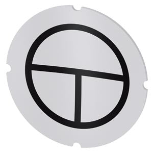 SIEMENS Inscription plate for illuminated pushbutton, round, milky with black font, with graphic symbol: on/off momentary contact