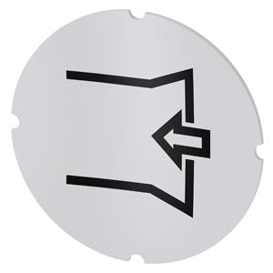 SIEMENS Inscription plate for illuminated pushbutton, round, milky with black font, with graphic symbol: suction