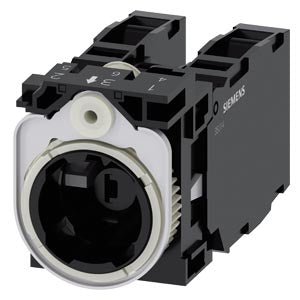 SIEMENS holder, 3-way, plastic, 1 NO+1 NC, 1 NO+1 NC, LED module, white, 6-24 V AC/DC, screw terminal