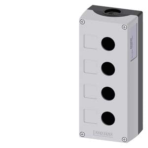 SIEMENS Enclosure for command devices, 22 mm, round, Enclosure material plastic, enclosure top part gray, 4 control points plastic, Recess for labels, without equipment