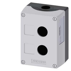 SIEMENS Enclosure for command devices, 22 mm, round, Enclosure material plastic, enclosure top part gray, 2 control points plastic, Recess for labels, without equipment