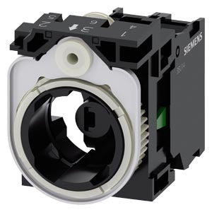 SIEMENS holder, 3-way, plastic, 1 NO, LED module, amber, 6-24 V AC/DC, screw terminal