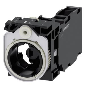 SIEMENS holder, 3-way, plastic, 1 NO+1 NC, LED module, yellow, 6-24 V AC/DC, screw terminal