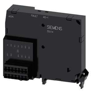 SIEMENS AS-Interface module, 4 inputs and 3 outputs, black, Spring-type terminal (Push-in), for input/output, for front plate mounting