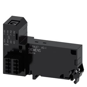 SIEMENS AS-Interface module, 2 safe inputs, black, Spring-type terminal (Push-in), for input/output, for floor mounting