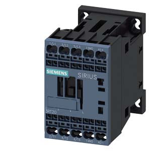 SIEMENS traction contactor, AC-3e/AC-3, 12 A, 5.5 kW / 400 V, 3-pole, 24-34 V DC, 0.7-1.25* Uc, solid-state operating mechanism, with integrated varistor, auxiliary contacts: 1 NO, spring-loaded terminal, frame size: S00