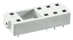 RELPOL S.A Socket for relays: RM84, RM85, RM85 inrush, RM85 105 °C sensitive, RM87L, RM87L sensitive,RM87P, RM87P sensitive. For PCB. Dimensions 34,6 x 12,9 x 6,6 mm. Two poles, 5 mm pinout. Rated load 8 A, 250 V AC