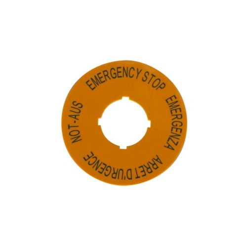 EATON EMERGENCY – STOP LABELS FOR USE M22 AND C22,4 LANGUAGES - 60MM DIA