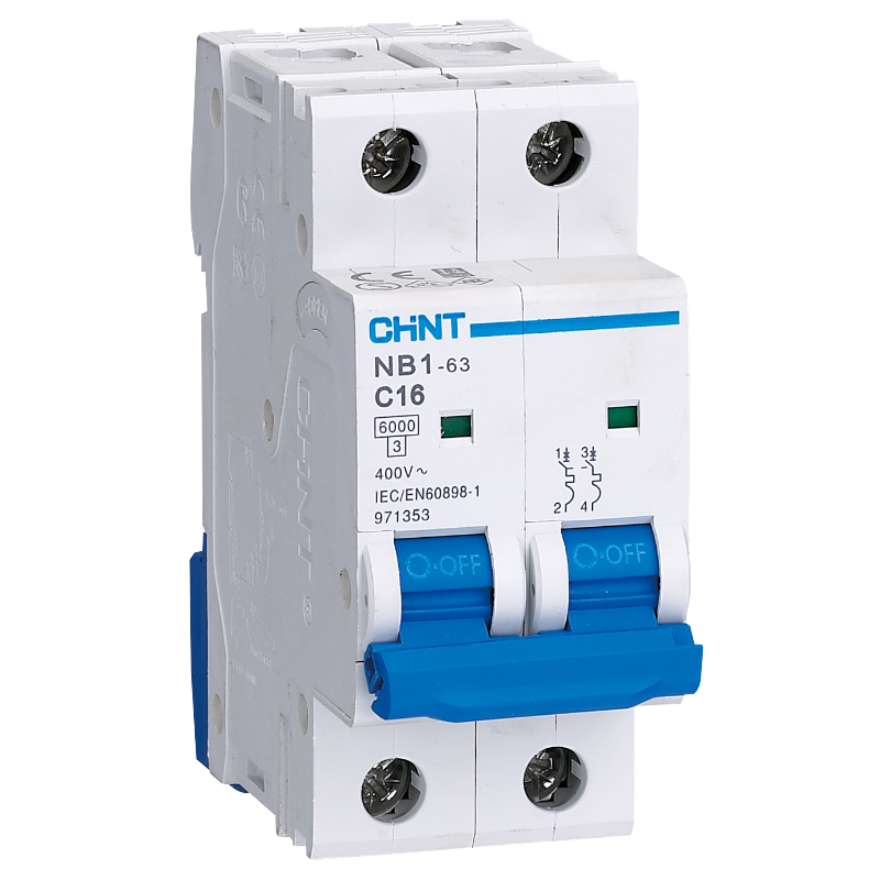 Chint 10kA 2P 10A Circuit Breaker C-Curve NB1-63H-2P-C10-10