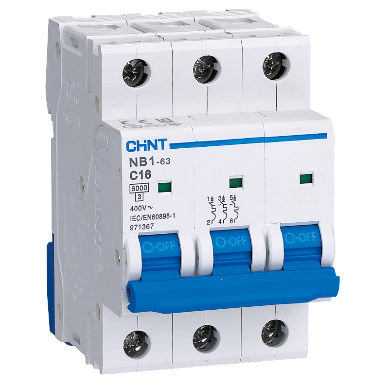 Chint 6kA 3P 1A Circuit Breaker C-Curve NB1-63-3P-C01-06