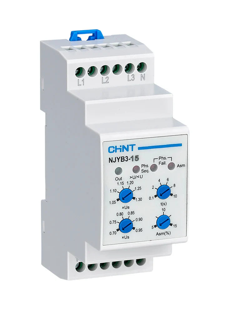 Chint Phase Failure Relay AC220V (3 phase + neutral)
Din Rail (PF, PS, OV, UV) NJYB3-8-AC220V