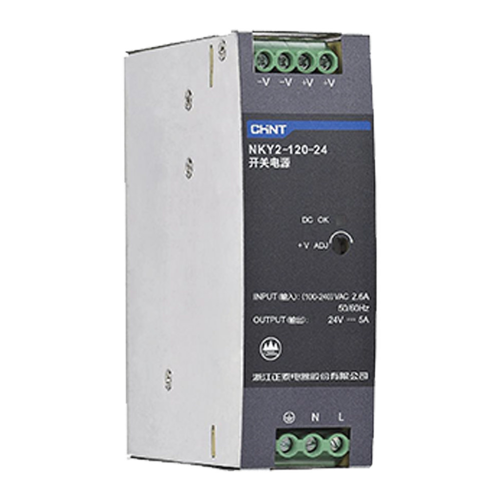 Chint DIN Rail Power Supply 75W, Input AC 90V ~ 264V, Output DC24V NKY2-75W-DC24V