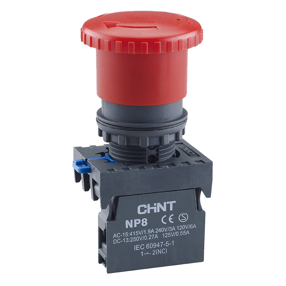 Chint Emergency Stop Red 60mm Twist Release NP8-01ZS/24
