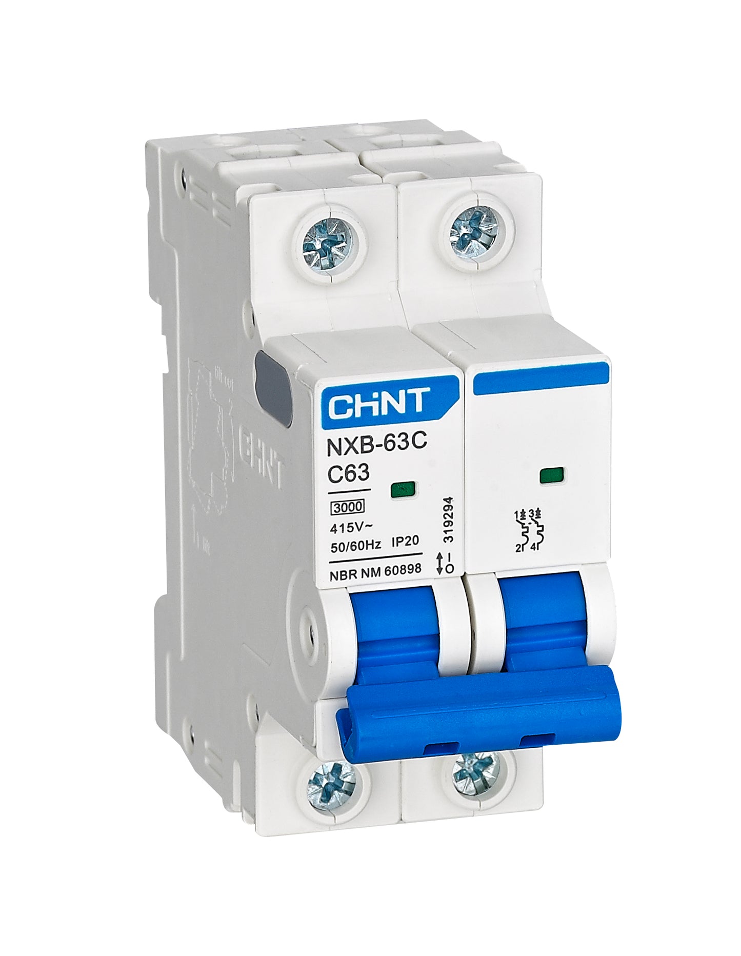 Chint 3kA 2P 4A Circuit Breaker C-Curve