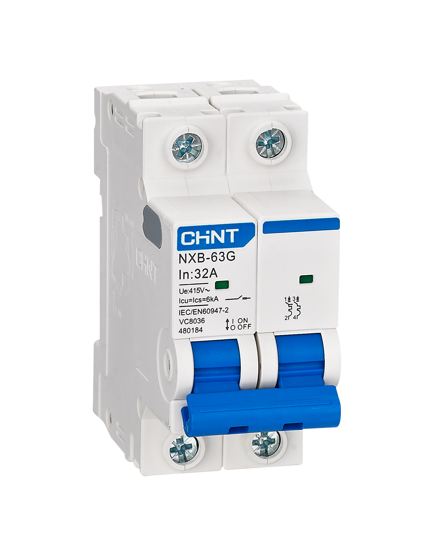 Chint 6kA 2P 4A Circuit Breaker D-Curve