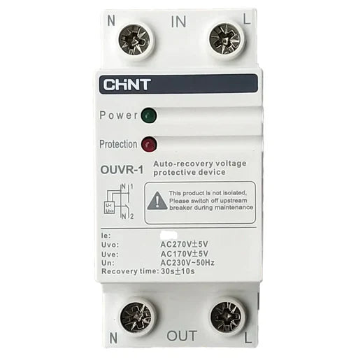 Chint Over Under Voltage Relay 80A 1P+N Bottom Entry OUVR-1/80A-1P+N-BE