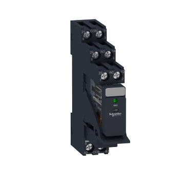 SCHNEIDER Harmony. Interface plug-in relay pre-assembled. 5 A. 2 CO. with LED. with protection circuit. 230 V AC