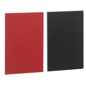 SCHNEIDER Harmony XB4. Unmarked legend 18 x 27 mm for legend holder 30 x 50 mm. 1 black side. 1 red side