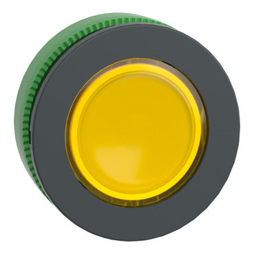 SCHNIEIDER Head for illuminated push button, Harmony XB5, yellow, 30mm, universal LED, plain lens