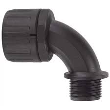 ATKORE FLEXICON Fixed BLK ext thread conn IP66 10-M12 FPA90 Series ExternalThread 90 Elbow(IP66)