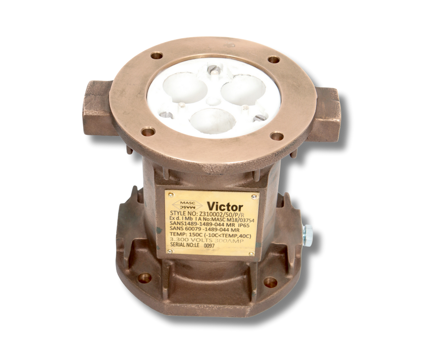 VICTOR PLUGS AND SOCKETS 3.3kV 300A Adaptor c/w Resin & Tails 95mm2
