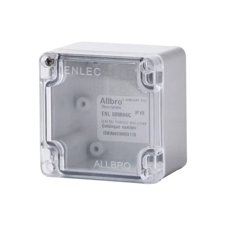 ALLBRO ENL120705P Grey Base + Clear Lid BOXES EXCLUDE DEVICE PLATE - SOLD SEPARATELY