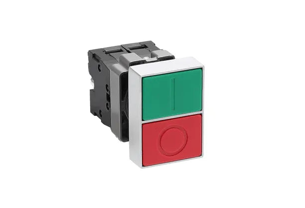 HIMEL Double-headed , Plastic , 2 flush Green & Red +1 pilot light,1NO+1NC,24V