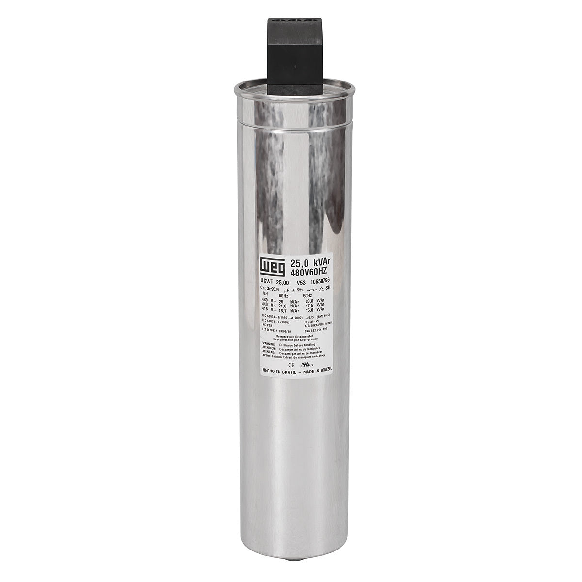 WEG CAPACITIVE UNIT UCW0.83V44 G6 1 PHASE CAPACITOR UNIT 400V 0.83kVAR 16.5µF 11509029