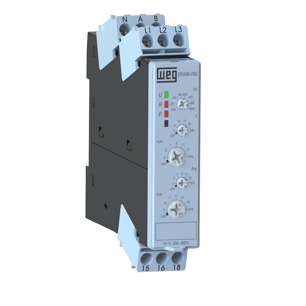 WEG MONITORING RELAY RMW17-SS01D23 UNDER AND OVER VOLTAGE PROTECTOR (220VAC) 12735389