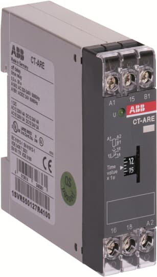 ABB CT-ARE Time relay, true OFF-delay 1c/o, 0.3-30s, 24VAC/DC, 220-240VAC 1SVR550127R4100