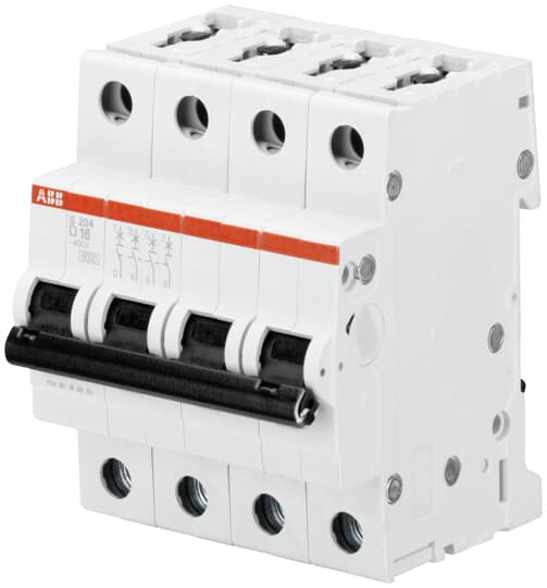 ABB S204-D63 Miniature Circuit Breaker - 4P - D - 63 A 2CDS254001R0631