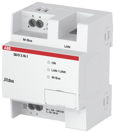 ABB QA/S3.16.1 Energy Analyzer, M-Bus, 16 Devices, MDRC 2CDG110226R0011