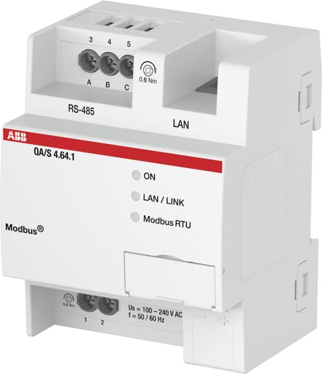 ABB QA/S4.64.1 Energy Analyzer, Modbus RTU, 64 Devices, MDRC 2CDG110229R0011