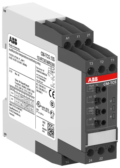 ABB CM-TCS.13S Temperature monitoring relay Temp.-range 0...+200?ª??ƒ???ÿ?¯C, 24-240VAC/DC 1SVR730740R0300