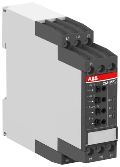 ABB CM-MPS.21S Three-phase monitoring relay 2c/o, 0,0.1-30s, L1-L2-L3-N=3x180-280VAC 1SVR730885R3300